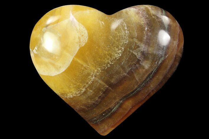 Polished Banded Fluorite Heart - Argentina #84177